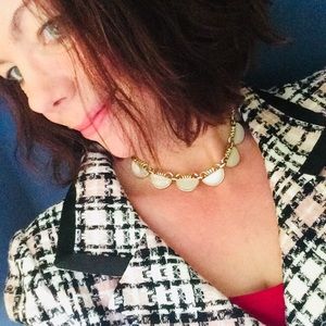 Vintage Art Deco Enamel & Gilt Silver Choker.